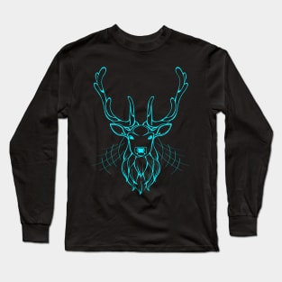 Turquoise deer head Long Sleeve T-Shirt